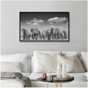 Art mural savane stylisé monochrome