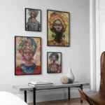 Tableau Tête Africaine décorative en style tribal
