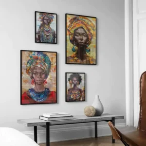 Tableau Tête Africaine décorative en style tribal