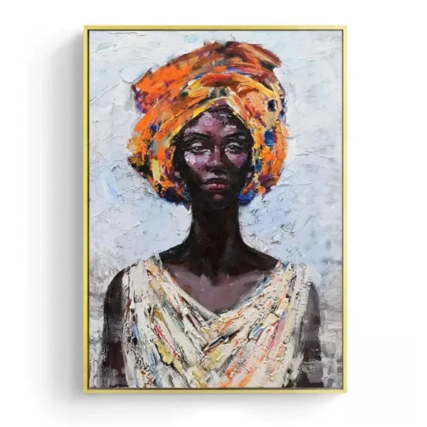 Tête stylisée en art africain pour décoration intérieure