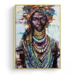 Tableau Tête Africaine, un accent culturel remarquable