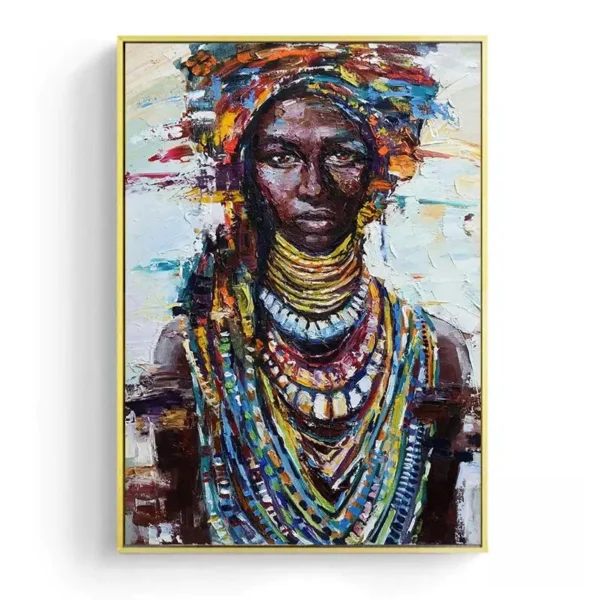 Tableau Tête Africaine, un accent culturel remarquable