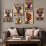Art mural africain avec une tête stylisée