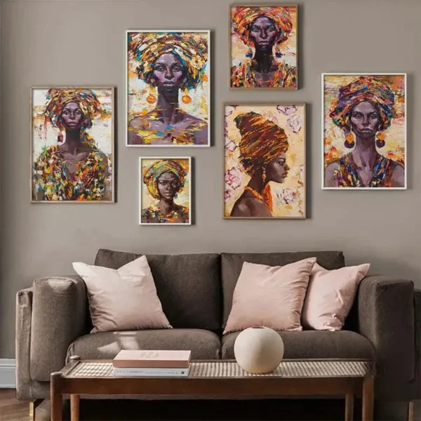 Art mural africain avec une tête stylisée