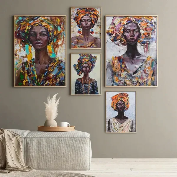 Tableau africain représentant une tête d'homme