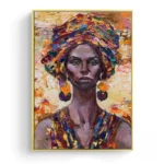 Décoration murale tête africaine en couleurs vives