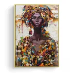 Tableau d'art africain sur fond texturé