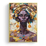 Artisanat africain : tableau avec visage traditionnel