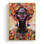 Tableau représentant une tête africaine emblématique