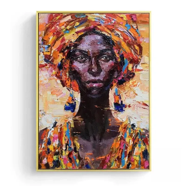 Tableau représentant une tête africaine emblématique