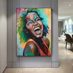 Tableau mural représentant un visage africain coloré