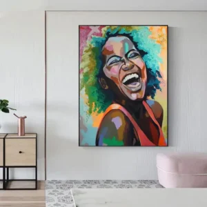 Œuvre d'art contemporain visage africain