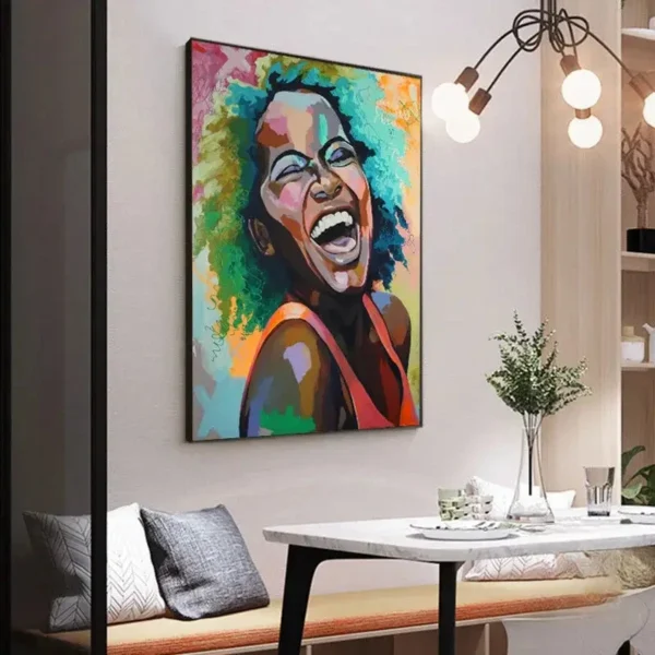 Tableau décoratif avec un visage africain stylisé