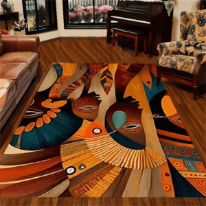 Art textile africain : tapis aux formes géométriques originales