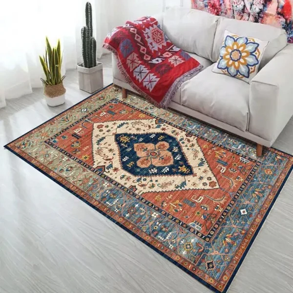 Tapis aux motifs africains, accessoire décoratif pour salon