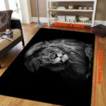 Tapis de salon avec motif de lion africain