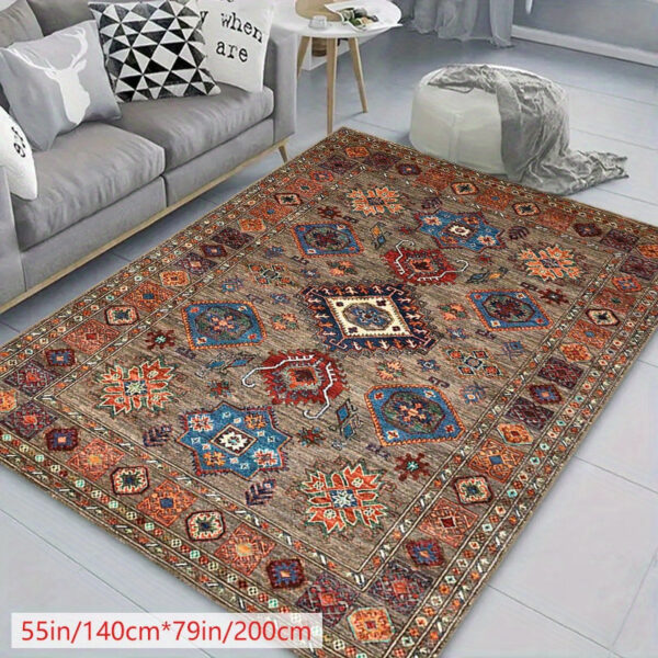 Tapis ancien africain traditionnel en motifs uniques