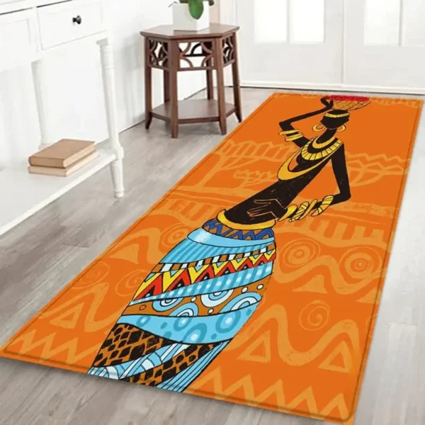 Tapis africain aux motifs géométriques colorés