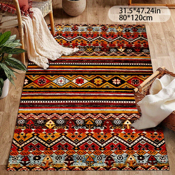 Tapis ethnique aux inspirations culturelles africaines