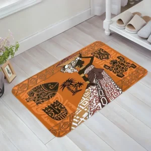 Tapis Africain motif orange élégant et moderne