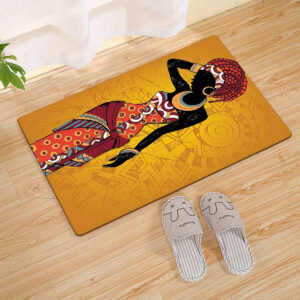Tapis déco africain avec motif représentant une femme
