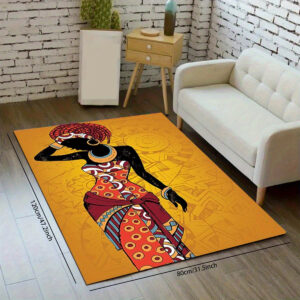 Tapis décoratif africain avec design femme stylisée