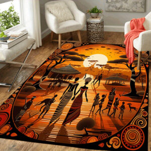 Tapis Africain Motif Village