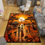 Tapis au design unique de village africain