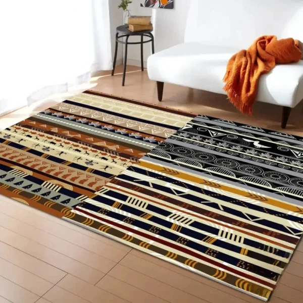 Tapis salon avec motifs tribaux traditionnels