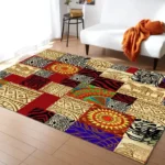 Tapis décoratif africain aux couleurs terreuses