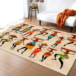 Tapis salon motif ethnique en couleurs vives