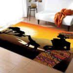Tapis salon avec motifs inspirés d'Afrique
