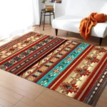 Tapis ethnique vibrant pour décoration intérieure