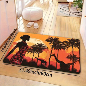 Tapis africain motif savane, ambiance chaleureuse