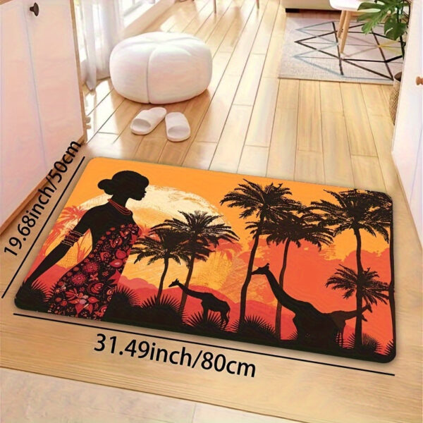 Tapis africain motif savane, ambiance chaleureuse