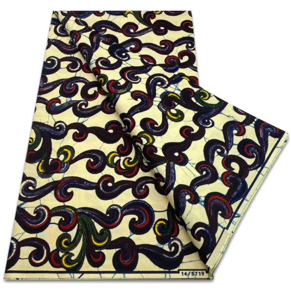 tissu-africain-beige-et-bleu-1 Tissu Africain Beige et Bleu en motif Wax