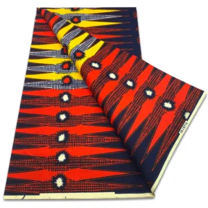 Tissu Wax Africain Jaune et Rouge