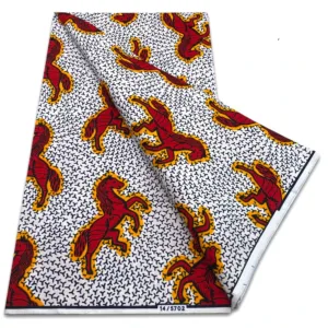 Tissu Wax Africain avec motif cheval coloré
