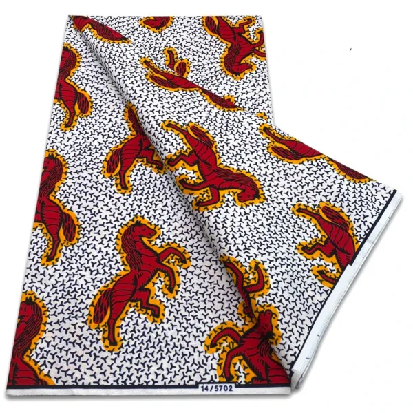 tissu-wax-africain-cheval-1 Tissu Wax Africain avec motif cheval coloré