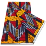 Tissu Wax Africain Orange avec motifs colorés et vibrants