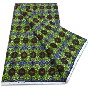 Tissu Africain Wax Vert et Bleu