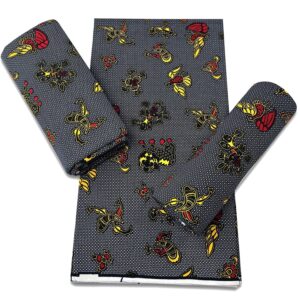 Tissu africain traditionnel gris pour accessoires élégants