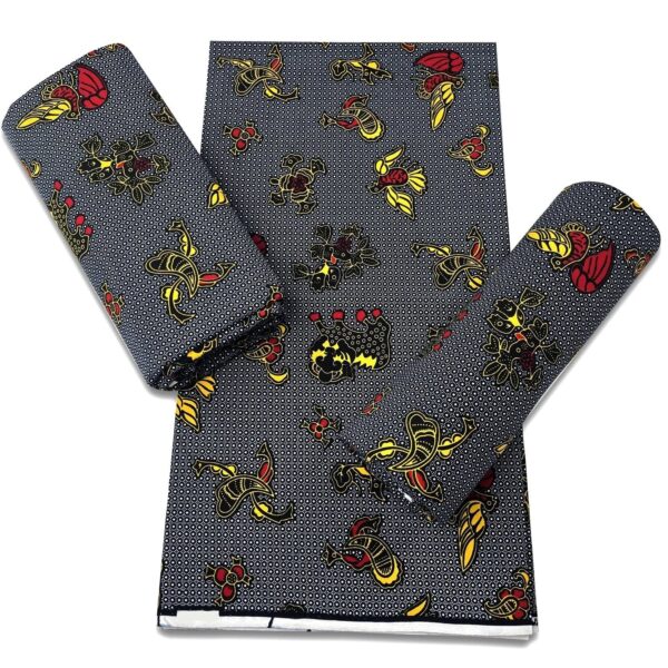 Tissu africain traditionnel gris pour accessoires élégants