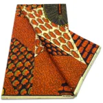 Tissu africain traditionnel orange