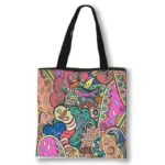 Tote bag africain design en tissu wax coloré et unique