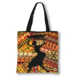 Tote Bag Wax femme africaine au design vibrant