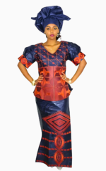 Tunique Africaine Boubou Femme en tissu coloré