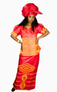 Boubou Femme avec motifs traditionnels africains