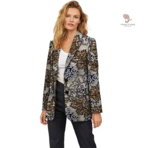 Veste chic africaine pour femme en tissu traditionnel