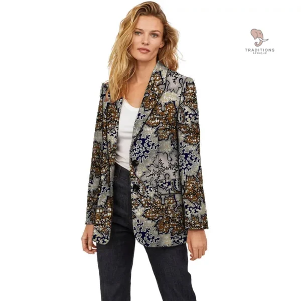 Veste chic africaine pour femme en tissu traditionnel